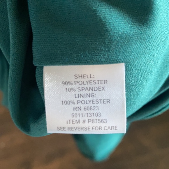 THE PYRAMID COLLECTION GREEN VELVET ONE SHOULDER DRESS LARGE EXCELLENT - Picture 6 of 6